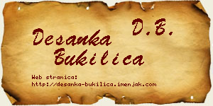 Desanka Bukilica vizit kartica